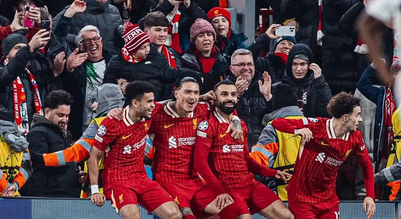 利物浦队与皇家马德里队鏖战欧冠赛场