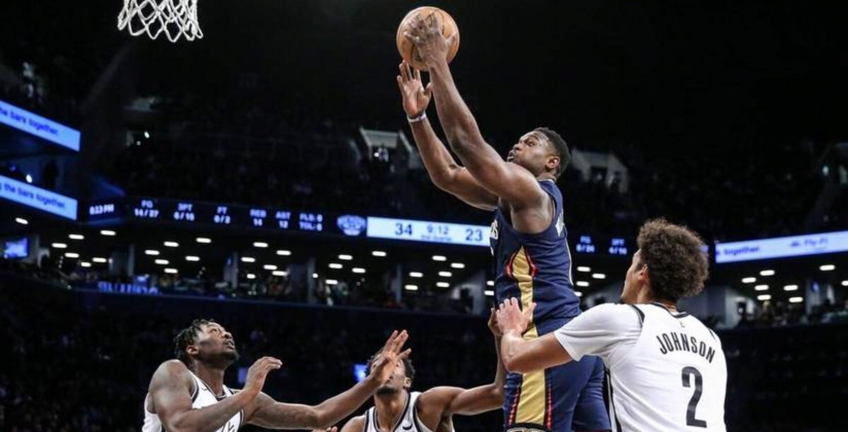 热火碾压篮网，锡安高光表现